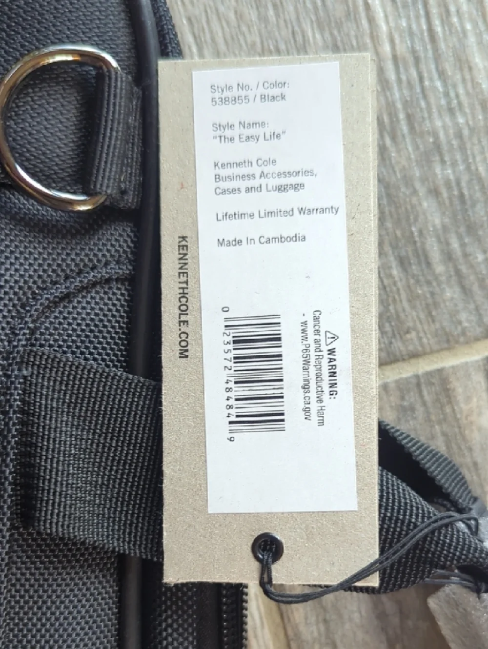 NWT Kenneth Cole Reaction Black Laptop Briefcase with Bonus Targus Laptop Lock